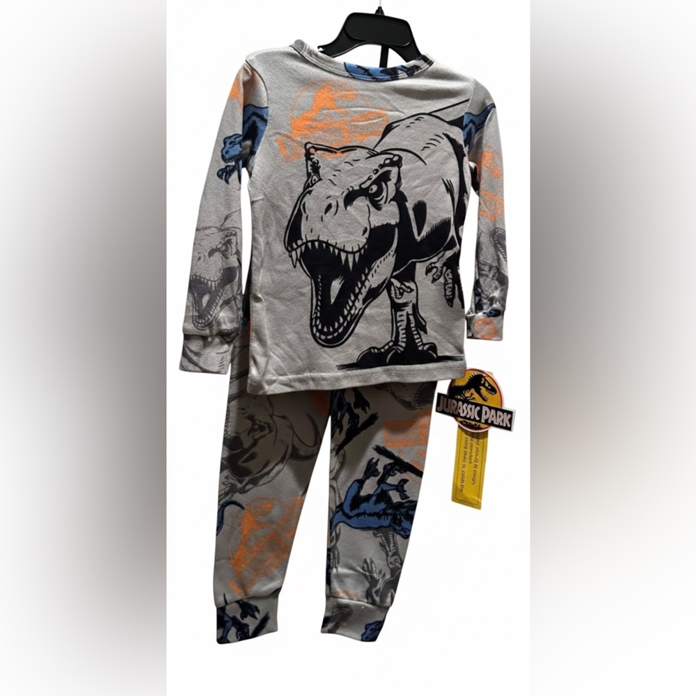 Jurassic Park Toddler Boy Pajama Set 4T NWT T-Rex Dinosaur